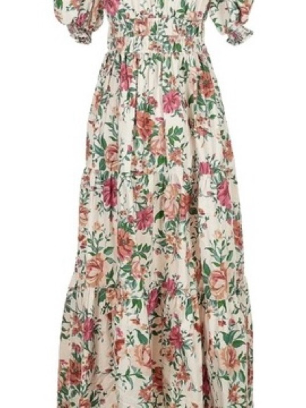 Floral Puff-Sleeve Midi Dress by Anthropologie Size M - Picture 3 of 5